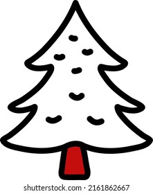 Christmas decorative tree, illustration, vector on a white background.