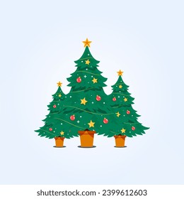 Christmas Decorative Christmas Tree logo design icon element vector merry christmas