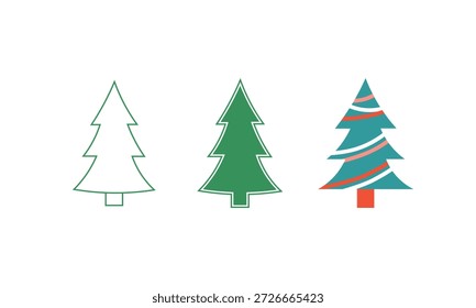 Christmas decorative vector sets trees art illustration