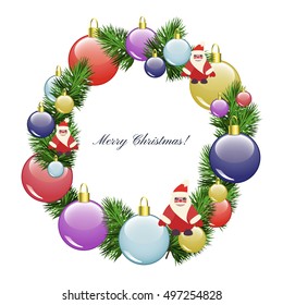 Christmas decorative wreath with Santa