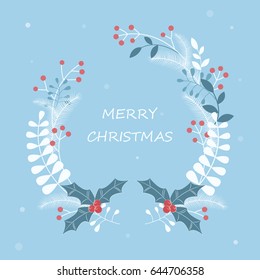 Christmas decorative wreath. Vector illustration.