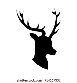 Vector Silhouette Red Deer Elk Stag Stock Vector (Royalty Free) 399191896