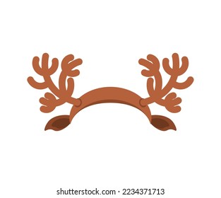 Christmas deer antler mask isolated. Vector illustration