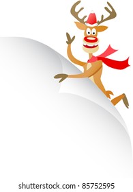 christmas deer with blank page
