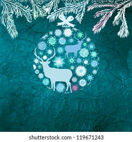 Christmas deer card. And also includes EPS 8 vector