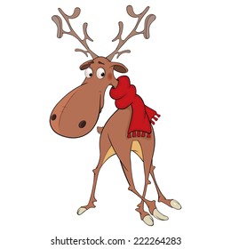 Christmas deer cartoon