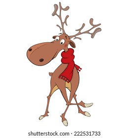 Christmas deer cartoon 