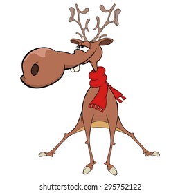 Christmas deer cartoon