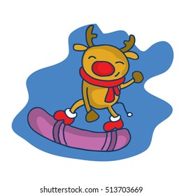 Christmas deer character cartoon collection