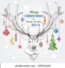 Christmas deer. EPS 10