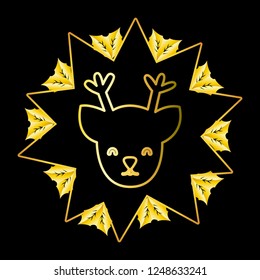 christmas deer face cartoon