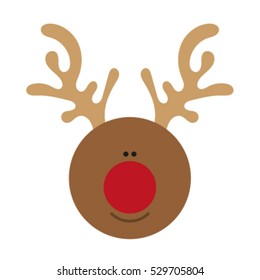 Christmas Deer. Flat Design.