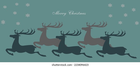 Christmas deer in the forest as a background for card