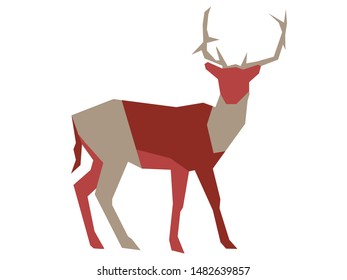 Christmas deer geometric concept vector