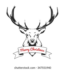 Christmas deer greeting card