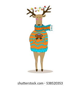 Christmas deer. Happy New Year. Reindeer