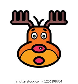 Christmas deer head icon
