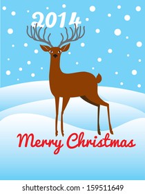 Christmas deer with horn