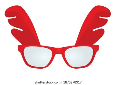 Christmas deer horn glasses. vector illustration