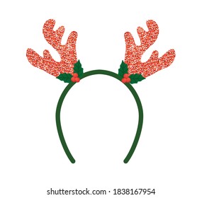 Christmas deer horn headband, vector