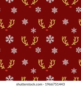 Weihnachtshirne, nahtloses Muster auf rotem Hintergrund.  Perfekt für Wallpaper, Umhüllung, Füllmuster, Wintergrüße, Web-Hintergrund, Weihnachts- und Neujahrskarten.