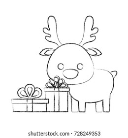 christmas deer icon 