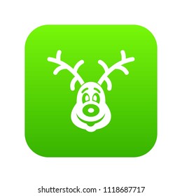 Christmas deer icon digital green for any design isolated on white vector illustration