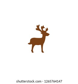 Christmas deer icon. New year deer icon. Santa claus deer icon.