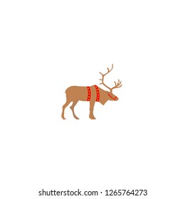 Christmas deer icon. New year deer icon. Santa claus deer icon.