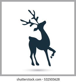 Christmas deer icon. Simple design for web and mobile