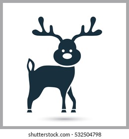 Christmas deer icon. Simple design for web and mobile