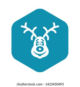 Christmas deer icon in simple style on a white background vector illustration