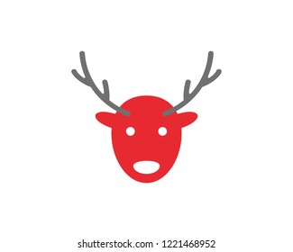 Christmas deer icon vector