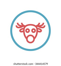 Christmas deer icon. vector illustration