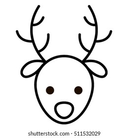 Christmas Deer Icon Vector Illustration