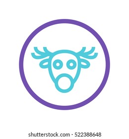Christmas deer icon. vector illustration