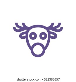 Christmas deer icon. vector illustration
