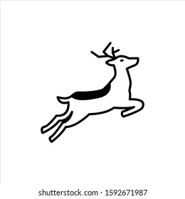 Christmas Deer Icon Vector. Line Deer Vector Logo. Simple and Clean Icon