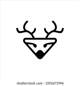 Christmas Deer Icon Vector. Line Deer Vector Logo. Simple and Clean Icon