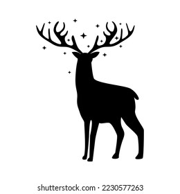 Vector de icono del ciervo de Navidad. colección de signos de ilustración de reno de Navidad. Símbolo o logotipo animal.