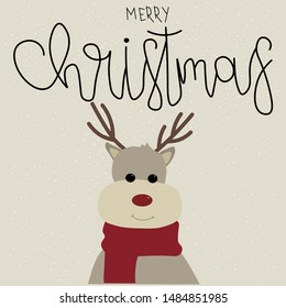 Christmas deer. Ideal for a holiday card. Gift wrapping pattern. Made in vector.