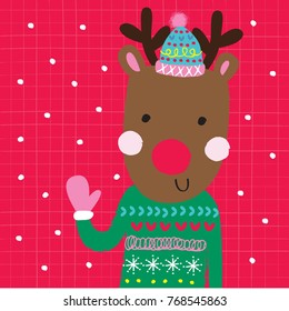 Christmas Deer Illustration