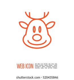 christmas deer isolated minimal icon. deer graph line vector icon for websites and mobile minimalistic flat design. 