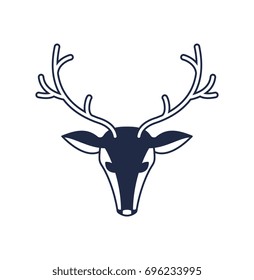 Christmas deer isolated vector icon. Merry christmas symbol illustration.