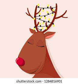 Christmas deer with lamp