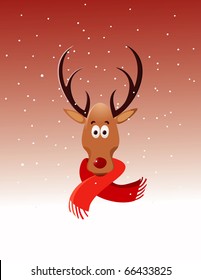 christmas deer with layered vectors