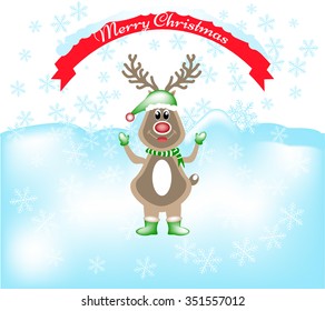 Christmas deer and Merry Christmas