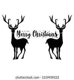 Christmas deer. Merry Christmas Greeting. Vector Illustration