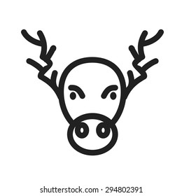 Christmas, deer, moose icon vector image.Can also be used for christmas, celebrations, observances and holidays. Suitable for use on web apps, mobile apps and print media.