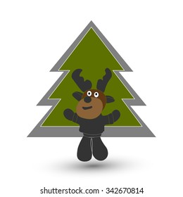 Christmas deer. Christmas. New Year. Snowflakes. Gifts